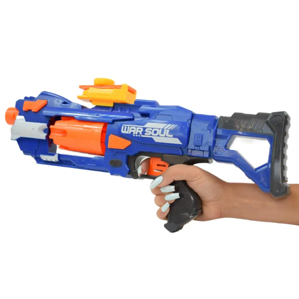 Soft Bullet Gun: Manuelle Schaumstoffpistole mit Trommelmagazin und Patronen 44cm kép 6