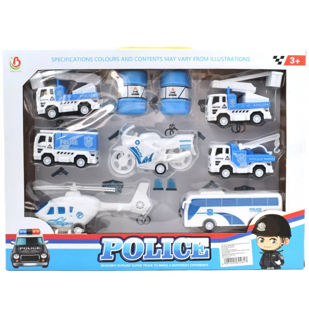Police Set: 7-teiliges Polizeifahrzeug-Set kép 2