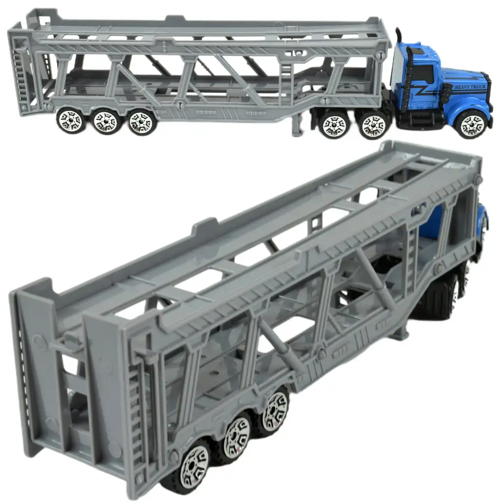 City Truck: Blauer Autotransporter Sattelschlepper 22cm kép 3