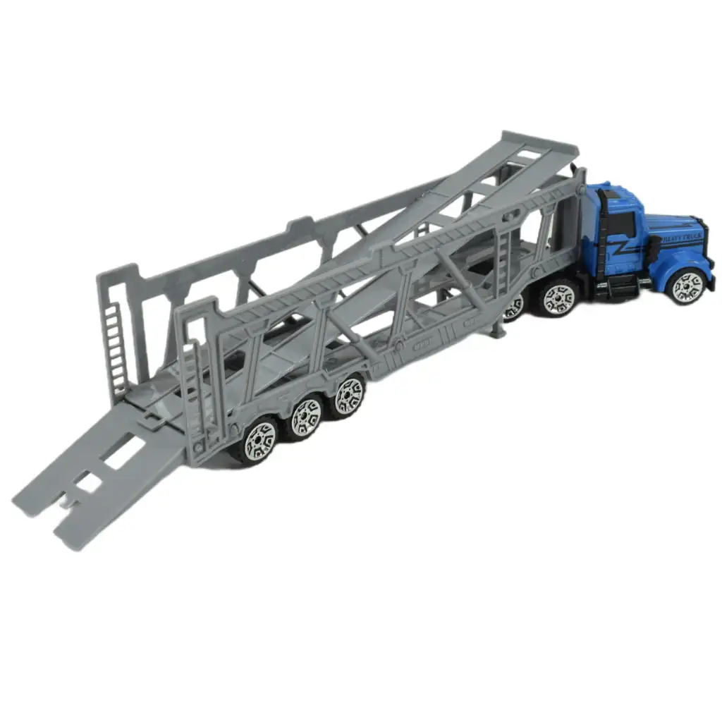 City Truck: Blauer Autotransporter Sattelschlepper 22cm kép 4