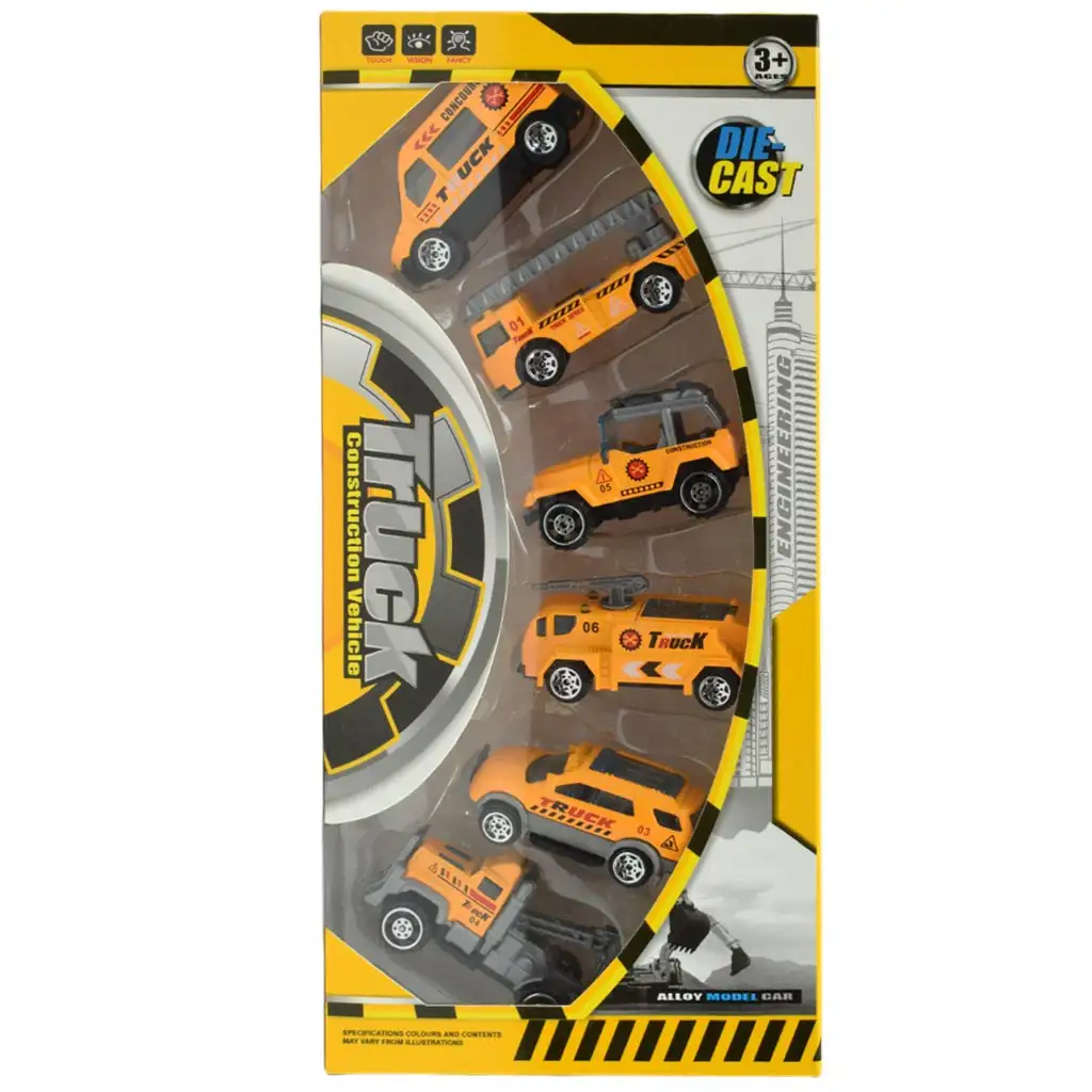 Truck Team: 6-teiliges Set Bauindustrie-Kleinwagen-Set 1/64 kép 2