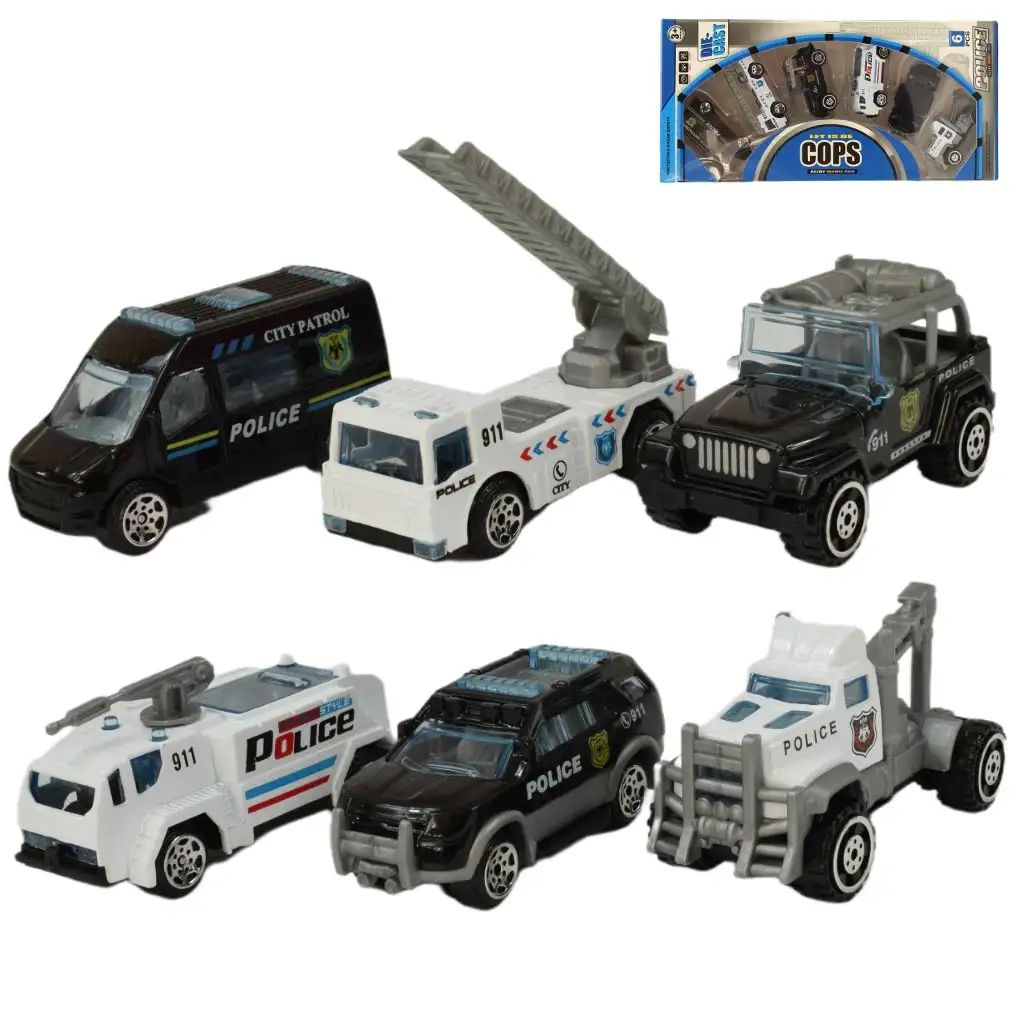 Cops Die-Cast: Rendőrségi 6 db-os kisautó szett kép 1