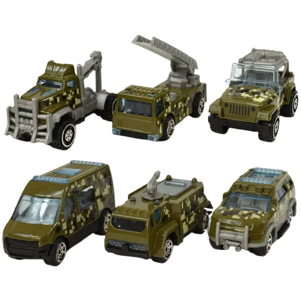 Army Die-Cast: Militär 6-teiliges Spielzeugauto-Set kép 2