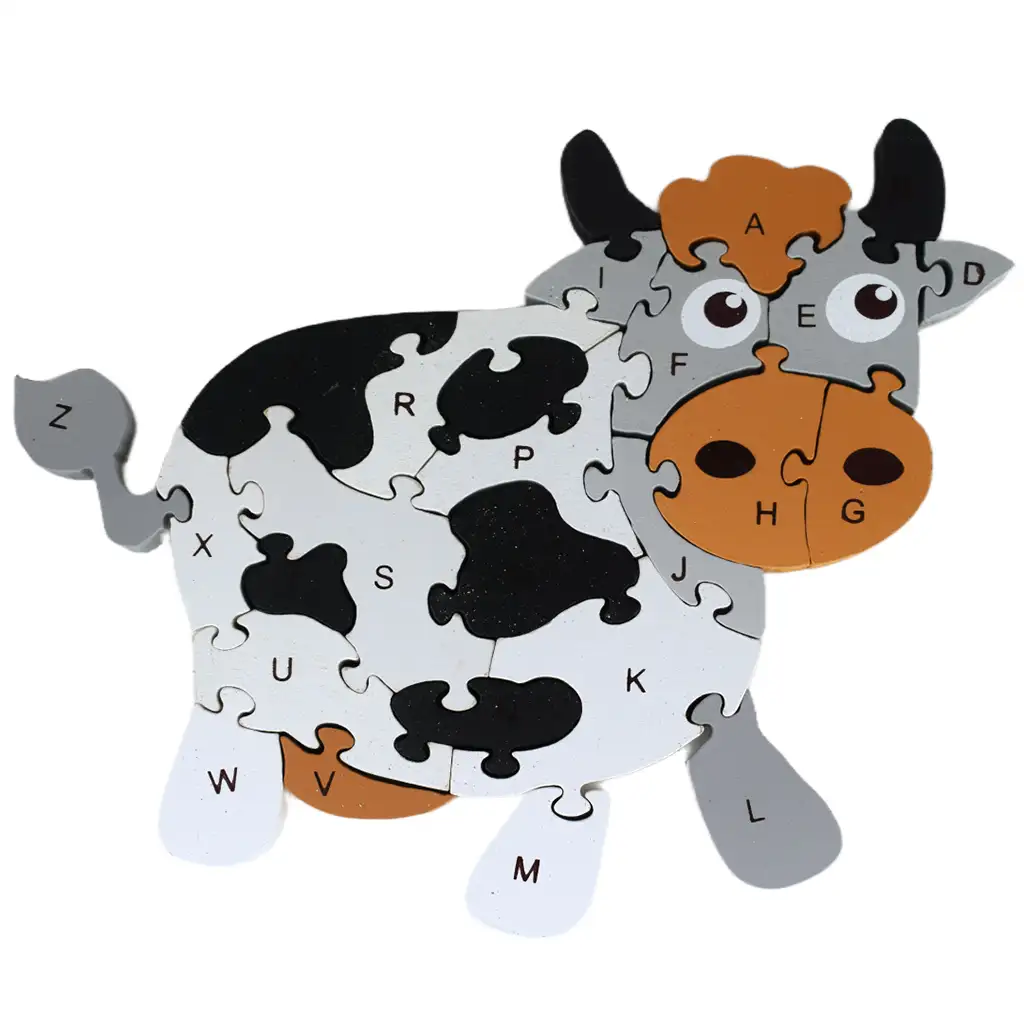 ABC - 123 Kuh-Holzpuzzle für Kinder kép 2