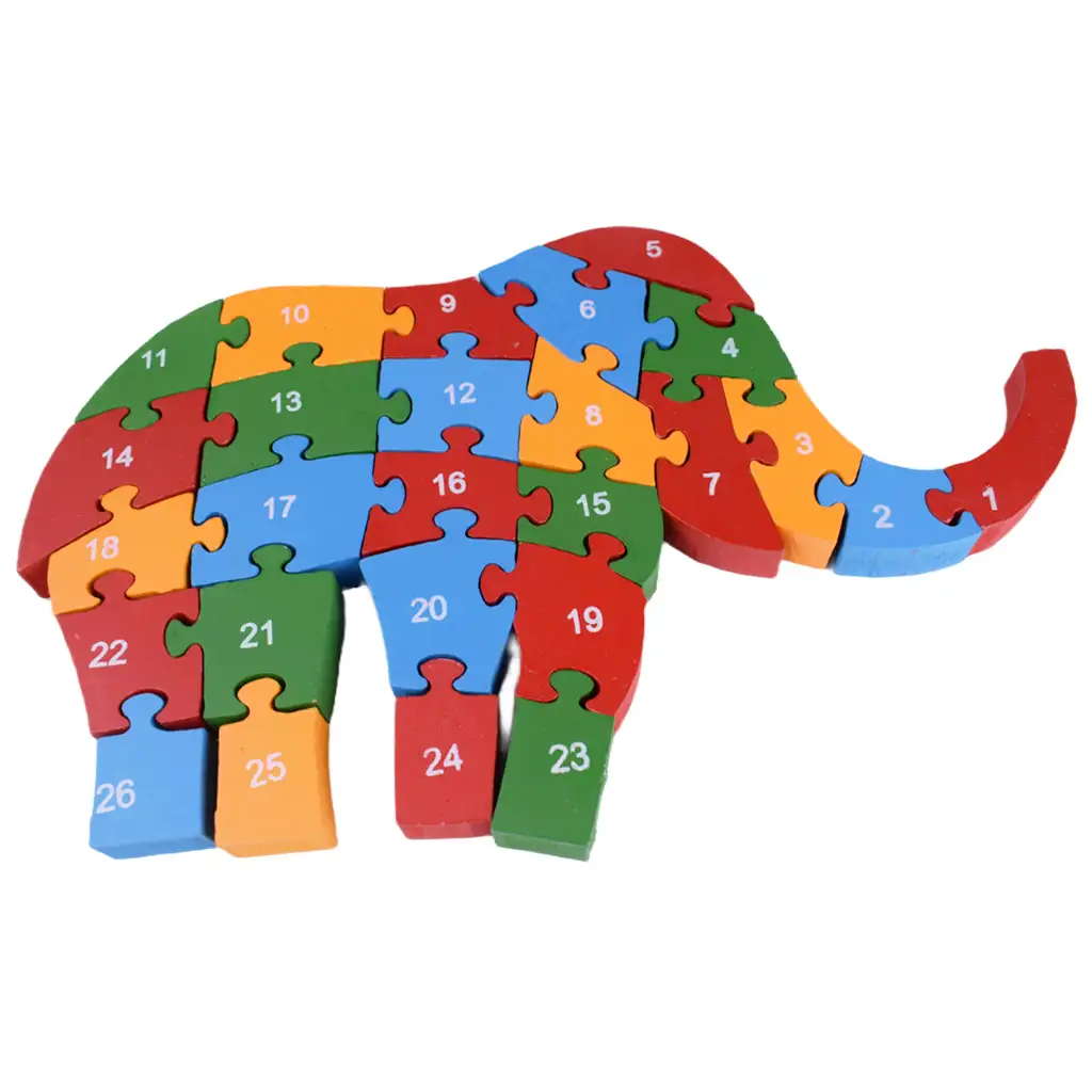 ABC - 123 Elefanten Holz Lernpuzzle kép 2