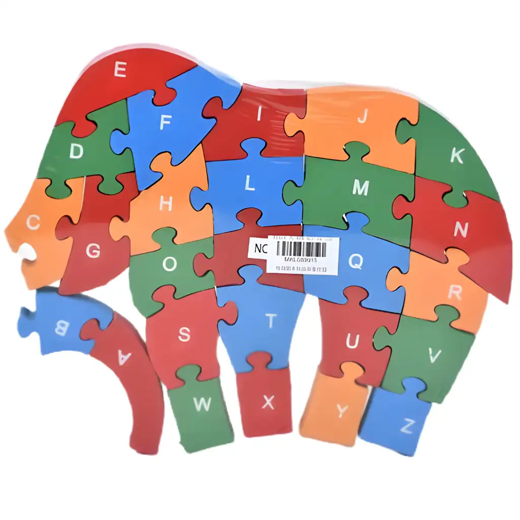 ABC - 123 Elefanten Holz Lernpuzzle kép 6