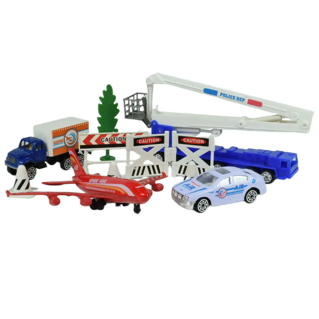 Flugzeug: Flughafen-Spielset mit Fahrzeugen, Flugzeug und Zubehör in zwei verschiedenen Ausführungen kép 2