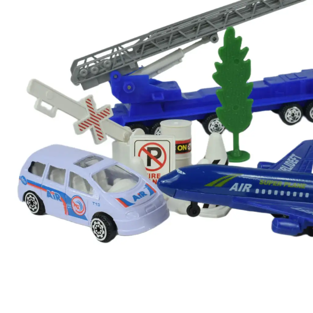 Flugzeug: Flughafen-Spielset mit Fahrzeugen, Flugzeug und Zubehör in zwei verschiedenen Ausführungen kép 8