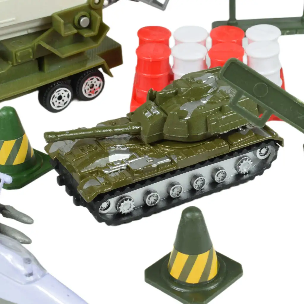 Super Army: Militärspielset mit Fahrzeugen aus Metall und Schwungradflugzeug in zwei Varianten kép 11