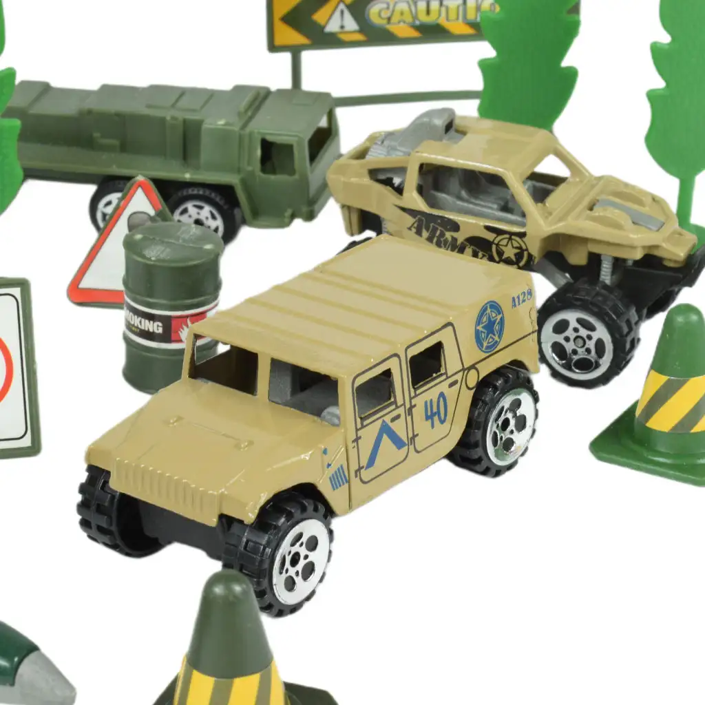 Super Army: Militärspielset mit Fahrzeugen aus Metall und Schwungradflugzeug in zwei Varianten kép 3