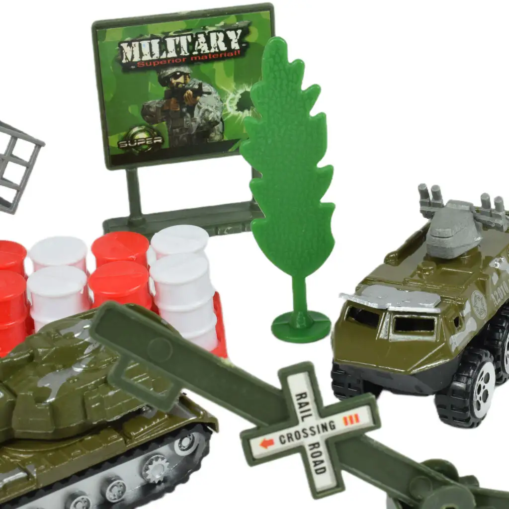 Super Army: Militärspielset mit Fahrzeugen aus Metall und Schwungradflugzeug in zwei Varianten kép 8