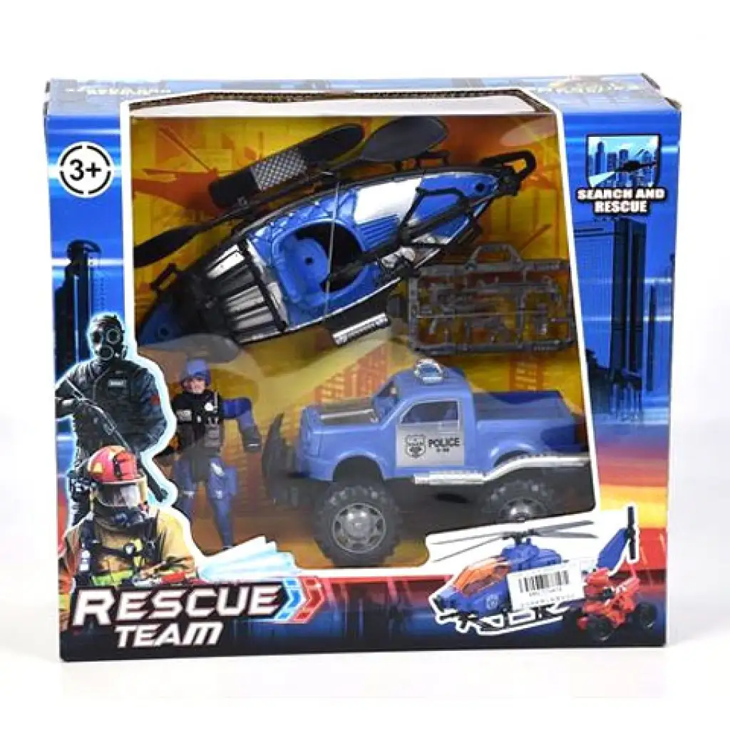 Rescue Team rendőrségi játékszett Jeep-el és kiegészítőkkel kép 1