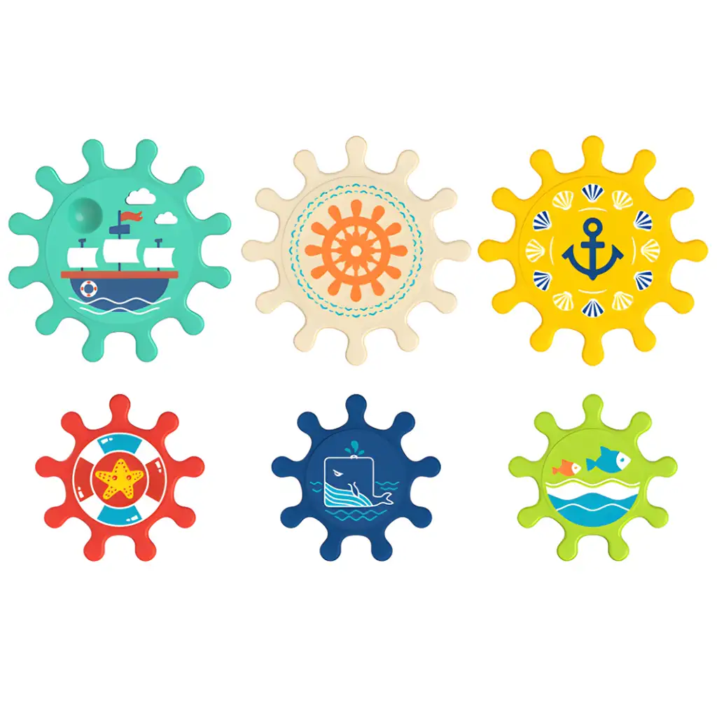 Happy World: Wasserwelt 6-tlg. Zahnrad-Badespielzeug-Set kép 2