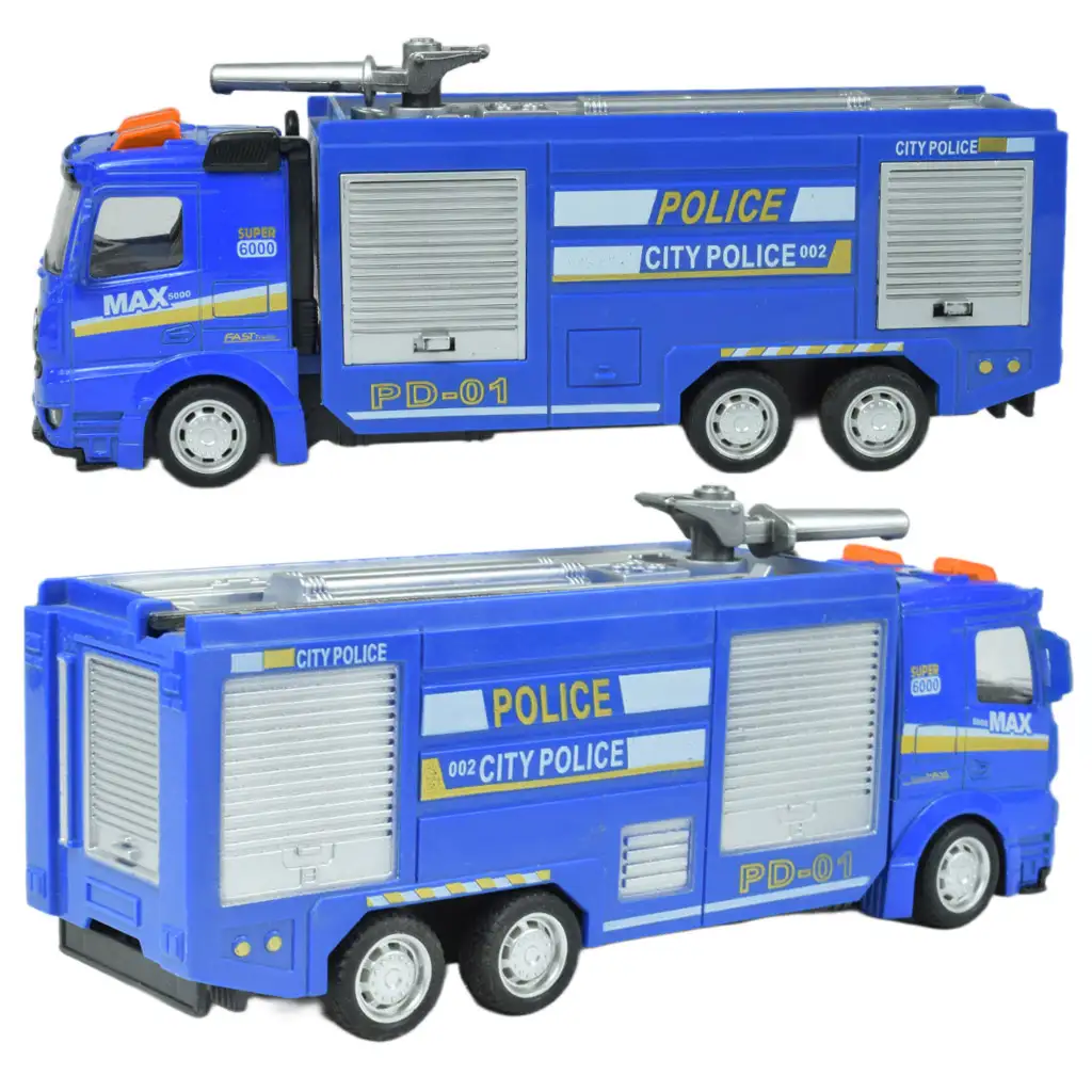 Polizeiautos: Schwungrad-Polizeilastwagen in verschiedenen Ausführungen 19cm kép 3