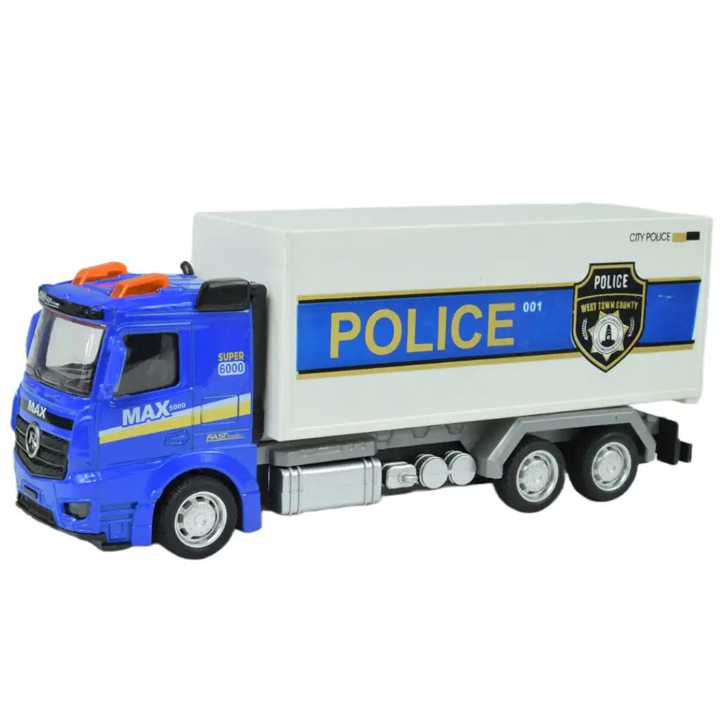 Polizeiautos: Schwungrad-Polizeilastwagen in verschiedenen Ausführungen 19cm kép 4