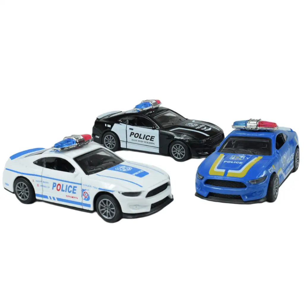Polizeiautos: Schwungrad-Metall-Polizeiauto in verschiedenen Ausführungen 11cm 1 Stück kép 11
