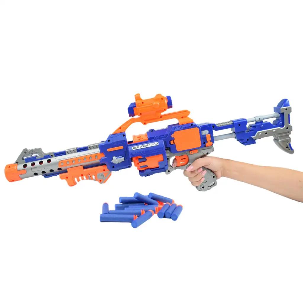 Flames Storm: Elektrischer riesiger Schaumstoffblaster mit Licht, Drehtrommel und Munition 73cm kép 8