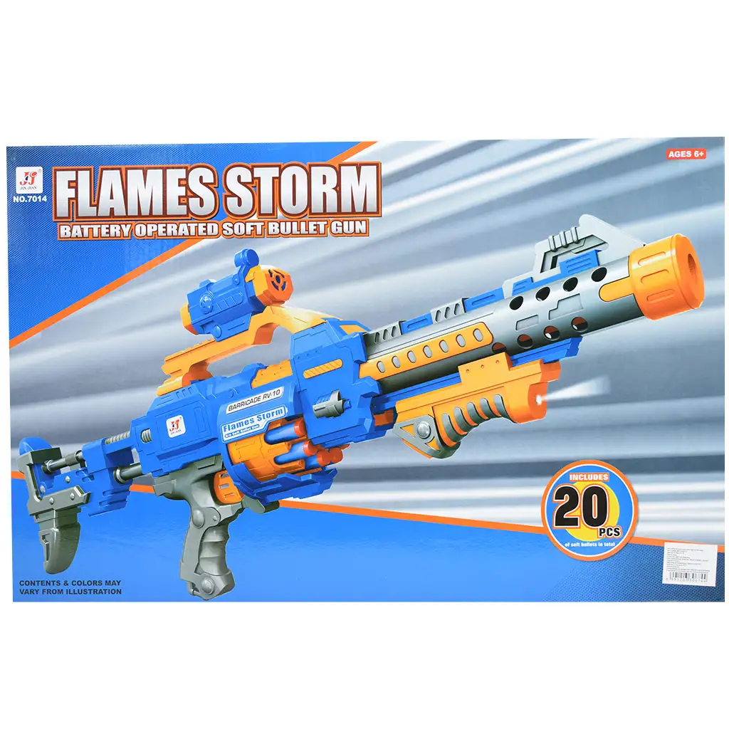 Flames Storm: Elektrischer riesiger Schaumstoffblaster mit Licht, Drehtrommel und Munition 73cm kép 10