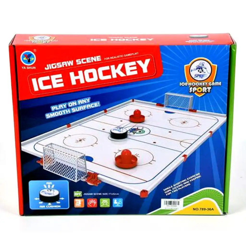 Tischhockey-Set mit Spielfeld und Puck