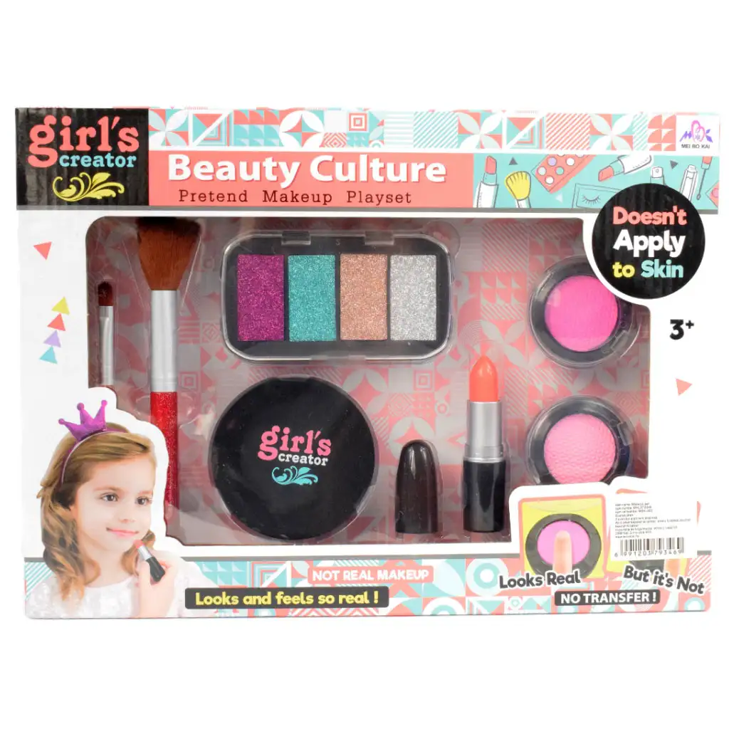 Girls Creator: Realistisches Schminkset mit Lippenstift, Make-up und Pinseln kép 8