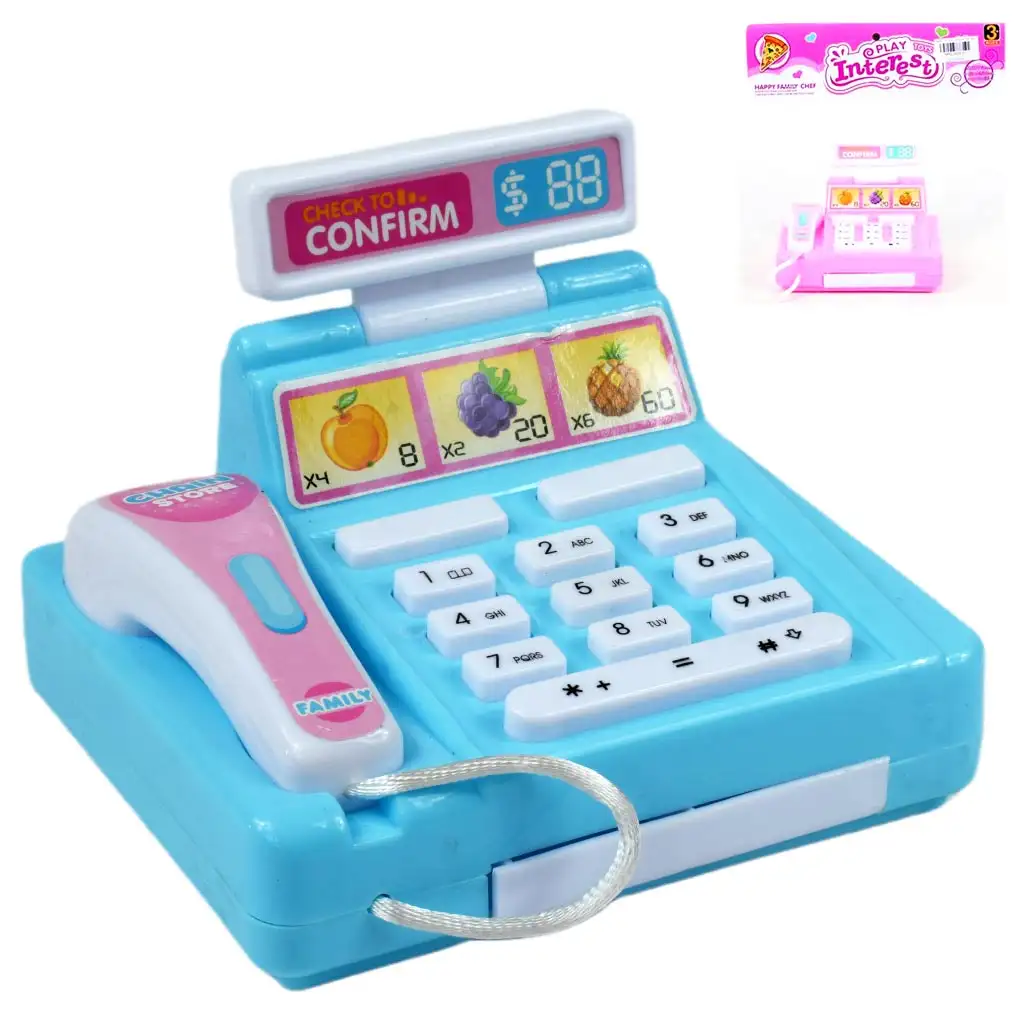 Happy Shopping: Registrierkasse mit öffnender Kasse in zwei Varianten 12,5 cm