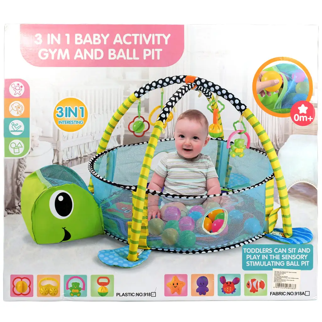 Schildkröten-Babypool mit Bällen und Zubehör 70x90cm kép 7