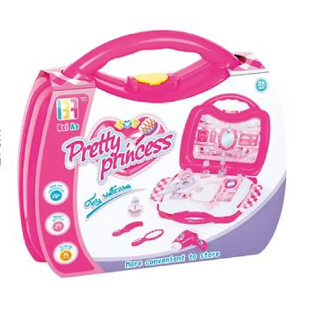 Pretty Princess pink szépségszett hordozható táskában kiegészítőkkel kép 1