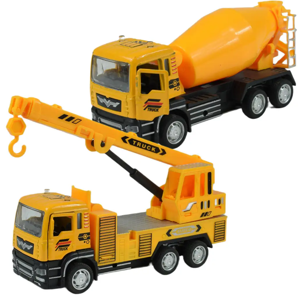 City Truck: Hátrahúzós betonkeverő vagy darus teherautó 14cm kép 1