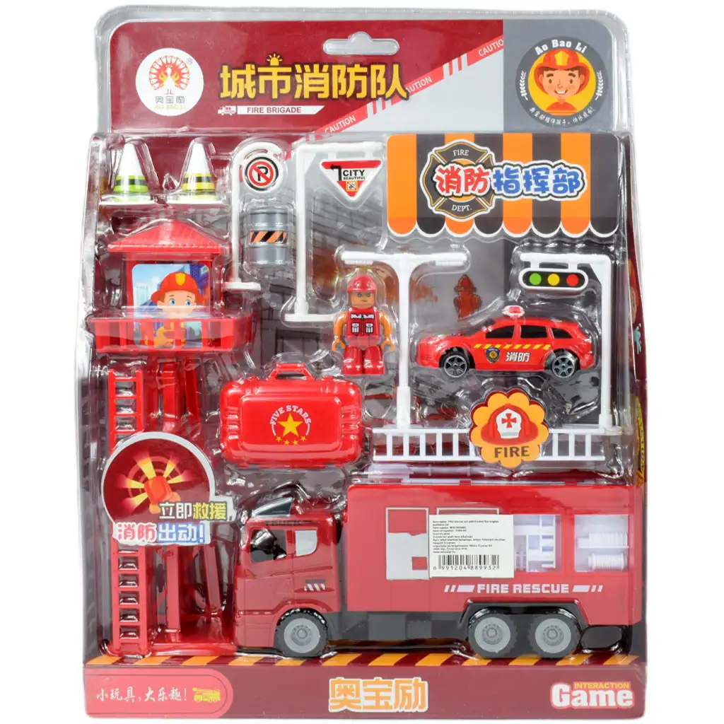 Feuerwehr: Feuerwachen-Set mit Wachturm, Auto und Zubehör. kép 5