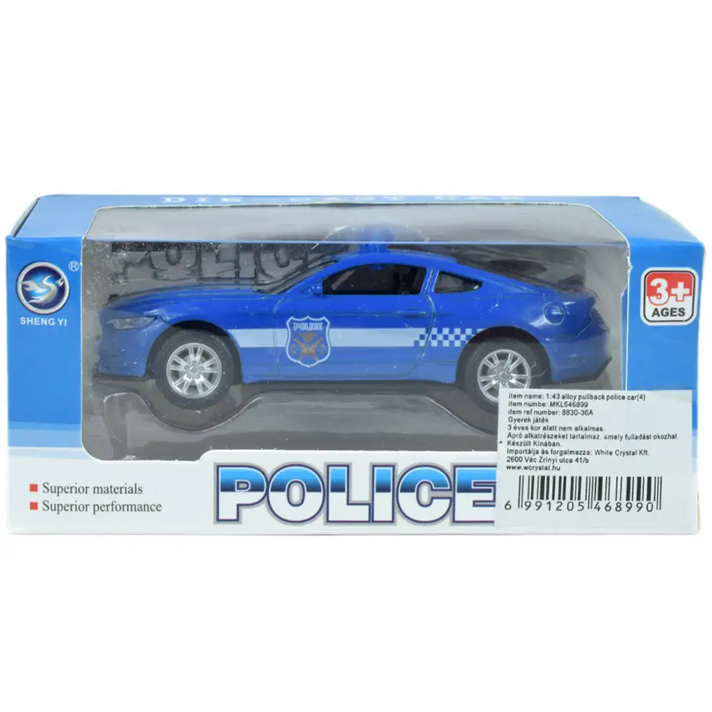 Polizeiautos: Rückziehbare Metall-Polizeiautos in verschiedenen Ausführungen, 11 cm, 1 Stück kép 10