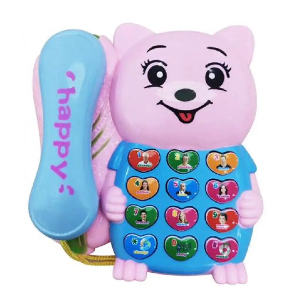 Rosa Bärchen-Telefon mit Licht und Ton kép 2