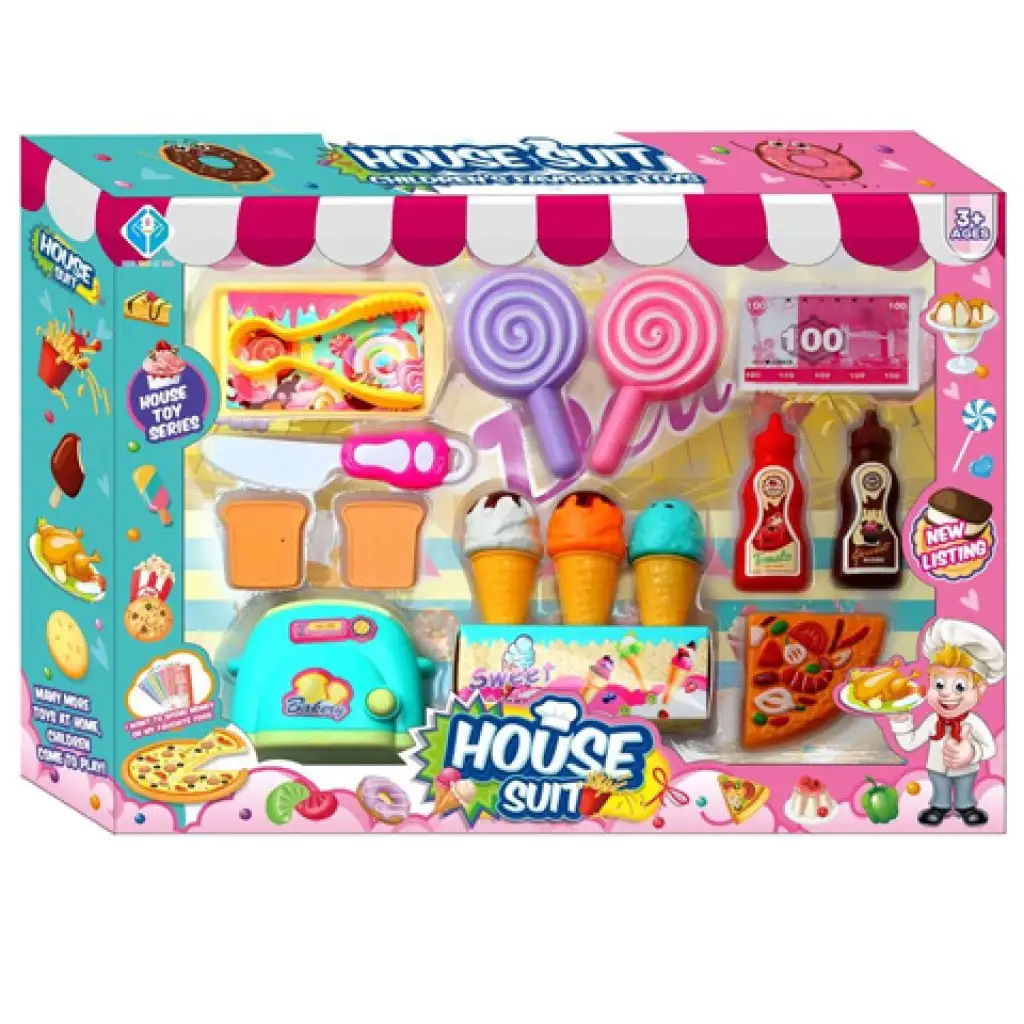 Eiscreme-Spielset mit Pizza und Zubehör