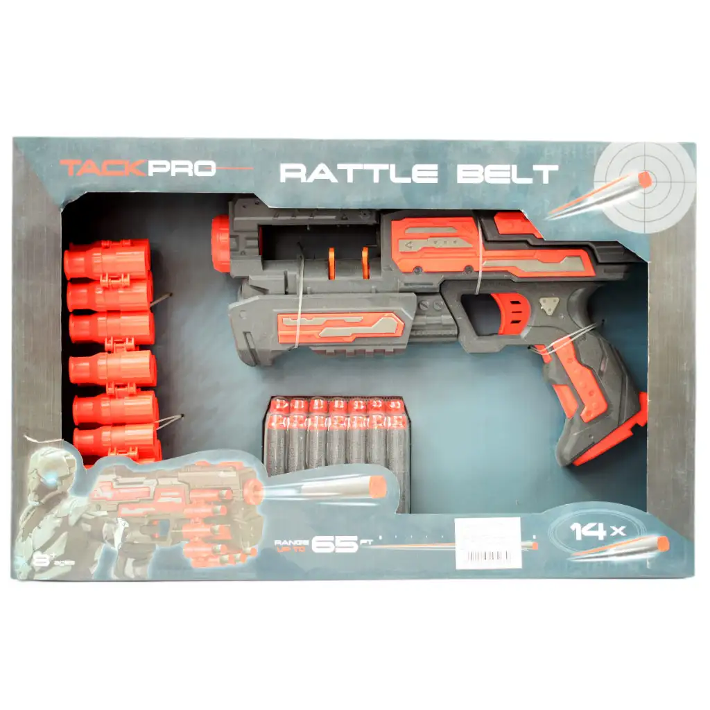 Rattle Belt Track Pro: Schaumstoffschusswaffe mit Magazin und Munition, Schussweite 18 Meter kép 10