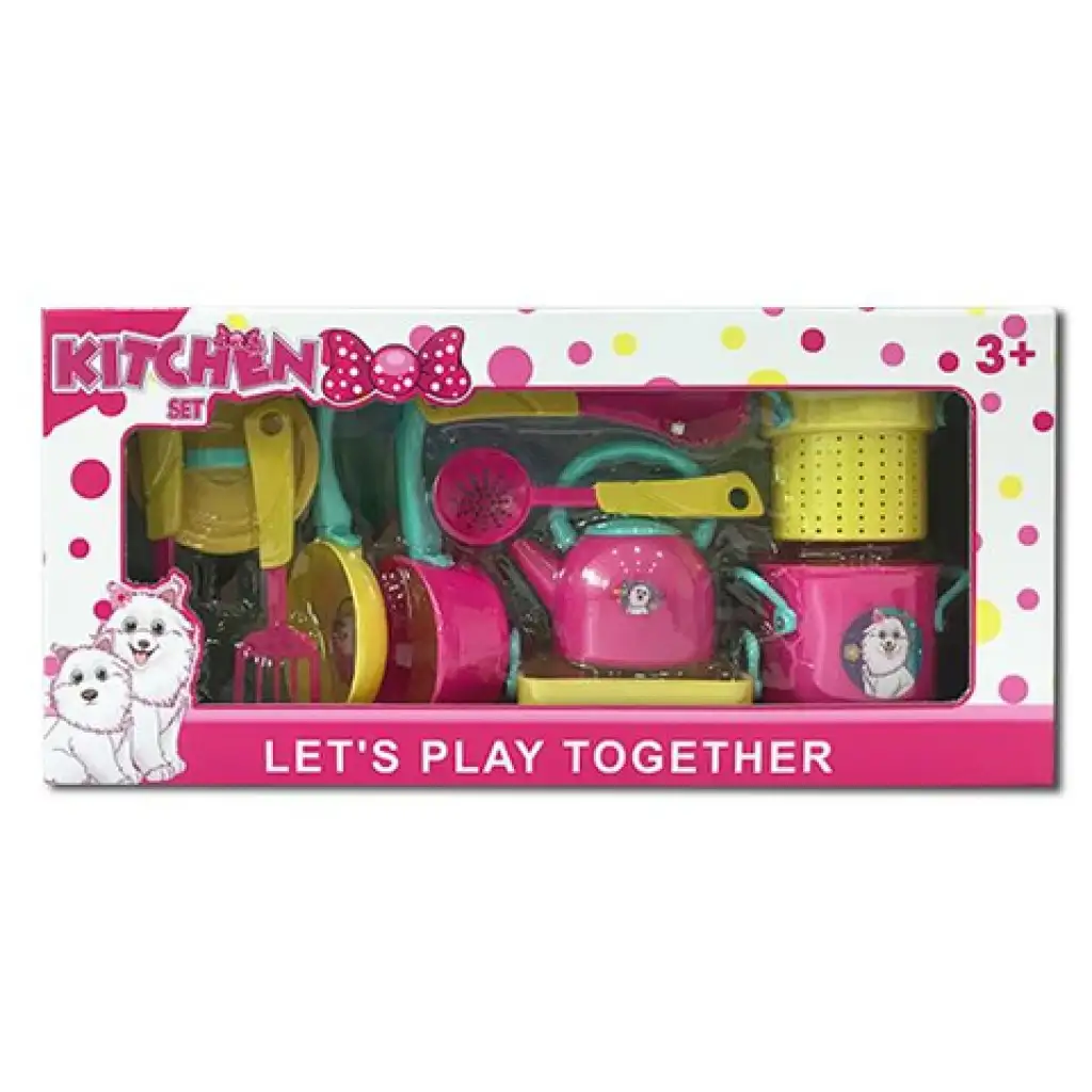 Rosa Hundeküchen-Geschirrset Spielset