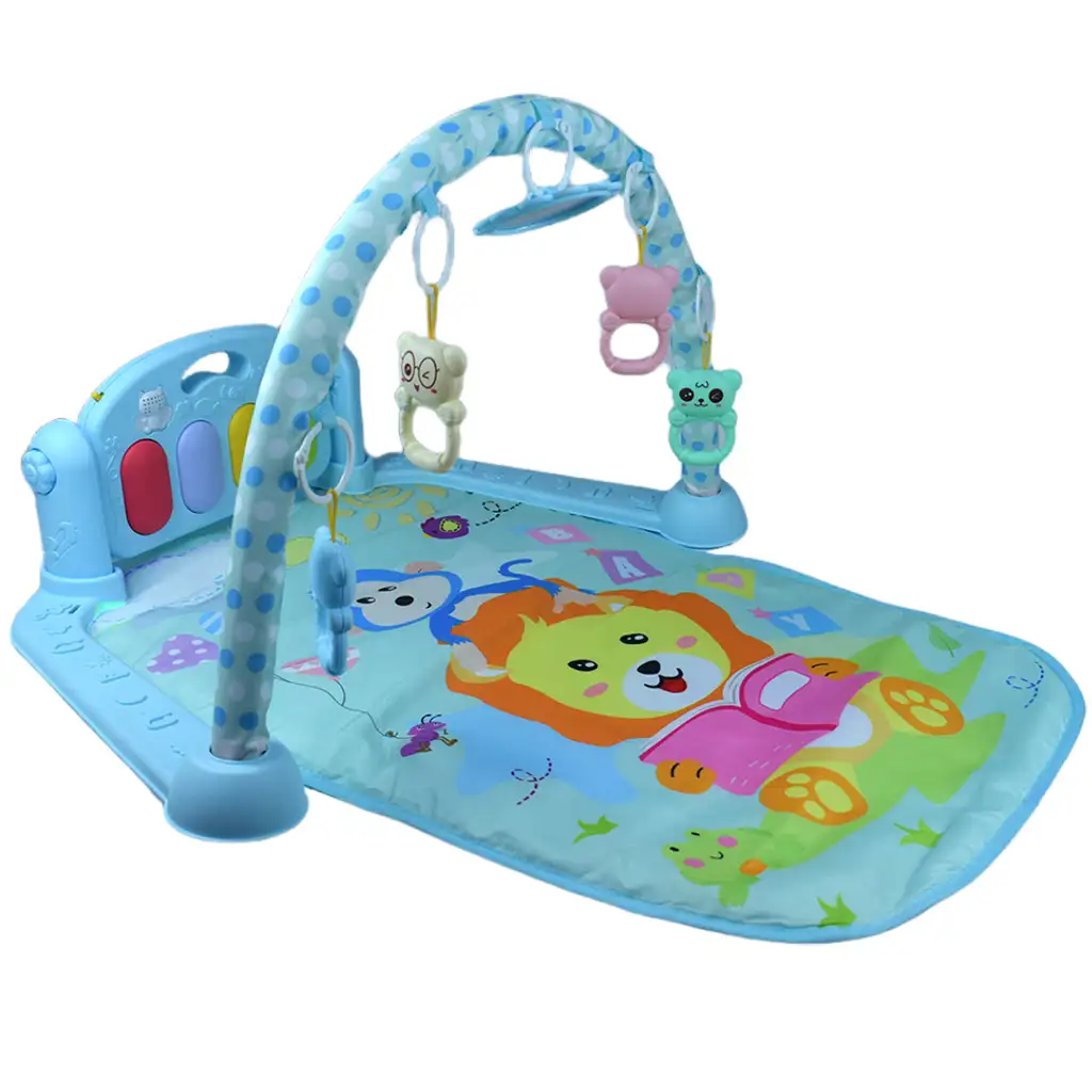 Löwenblauer Spielteppich mit Babyklavier 64x78cm kép 2