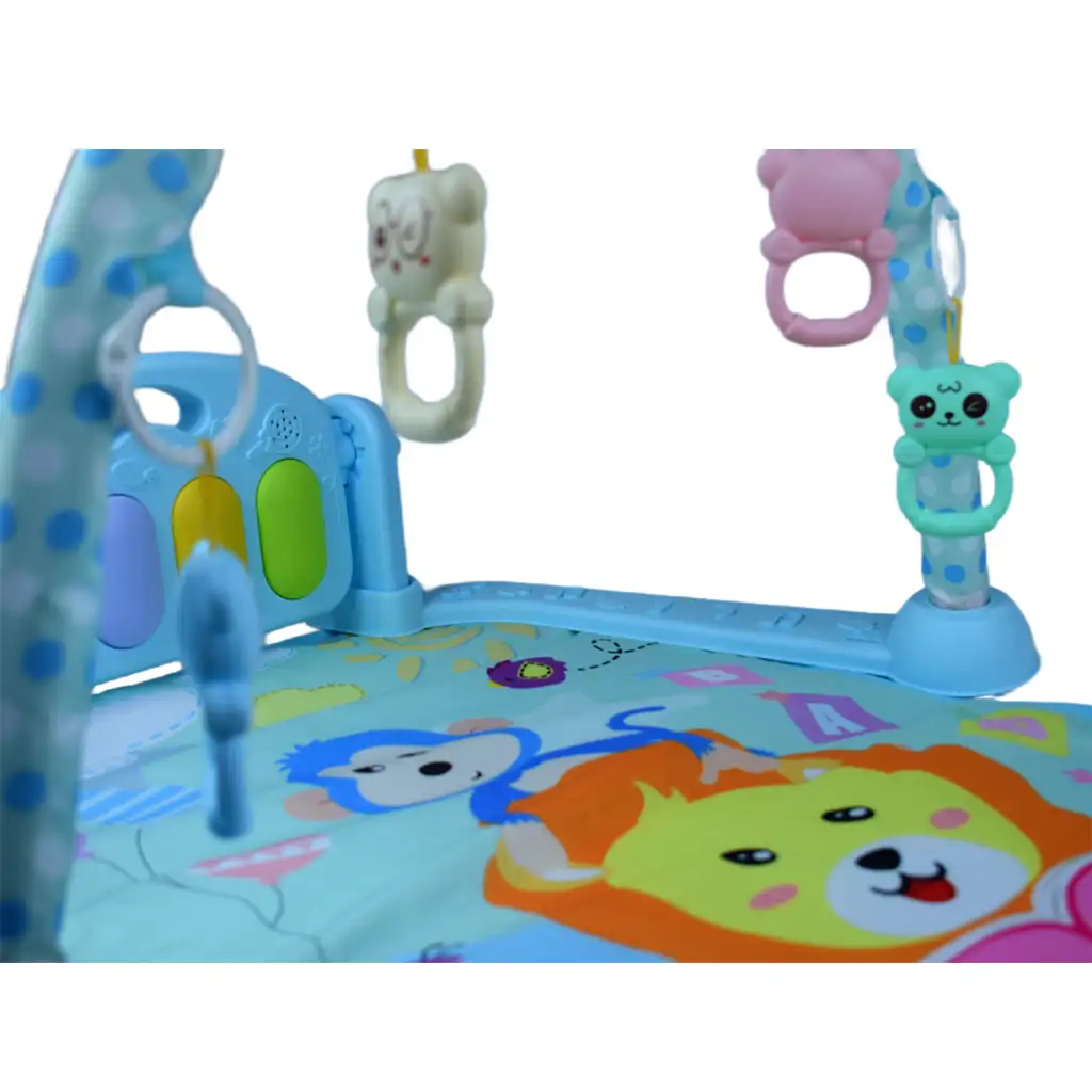 Löwenblauer Spielteppich mit Babyklavier 64x78cm kép 5