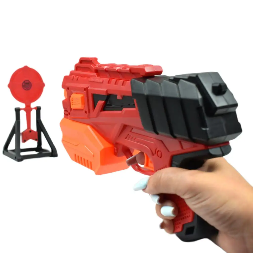Raid Launcher: Manuális szivacslövő fegyver céltáblával és töltényekkel 26cm kép 9
