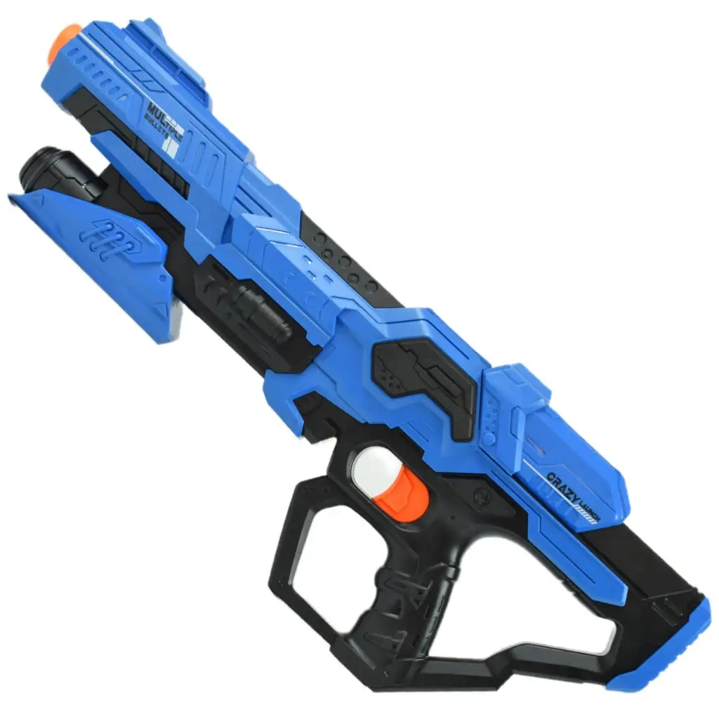 Attack Launcher: Manuális szivacslövő fegyver zsetonos céltáblával és tölténnyel 49cm kép 2