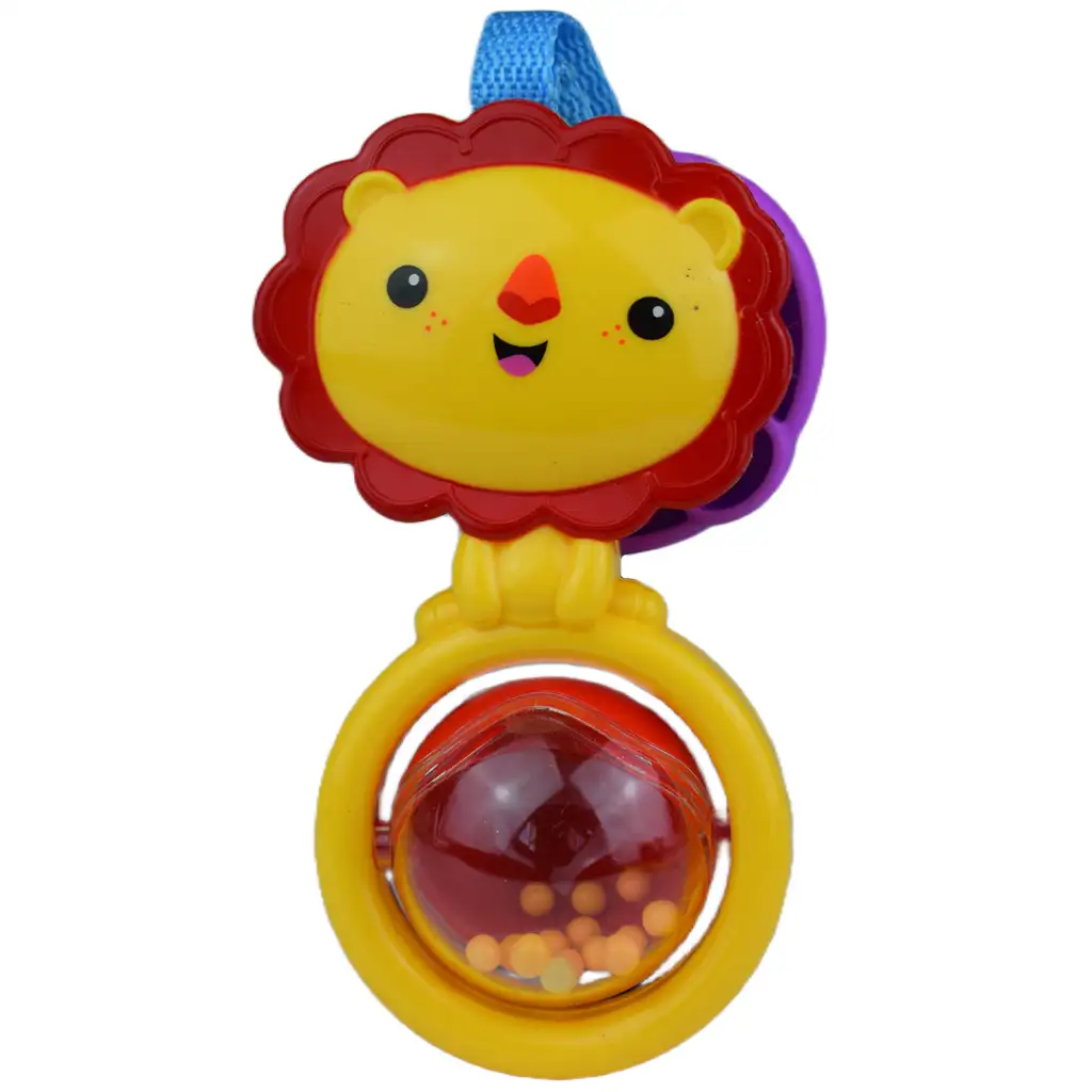 Sun Baby: Fröhlicher Löwe BPA-freie Baby-Rassel mit drehbarem Ball kép 2