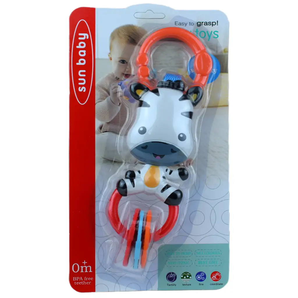Sun Baby: Fröhliches Zebra BPA-freie Babyrassel kép 4
