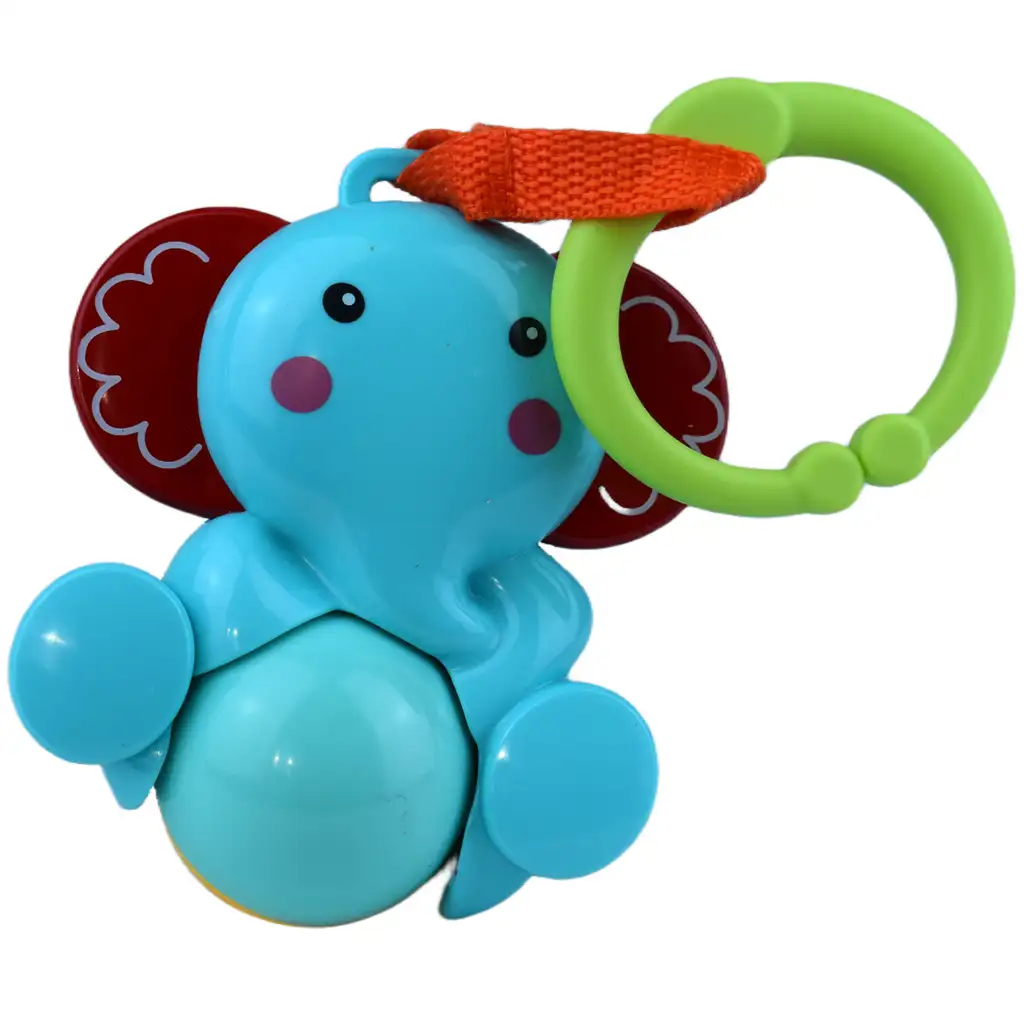 Sun Baby: Fröhlicher Elefant BPA-freie Baby-Rassel mit drehbarem Ball kép 3