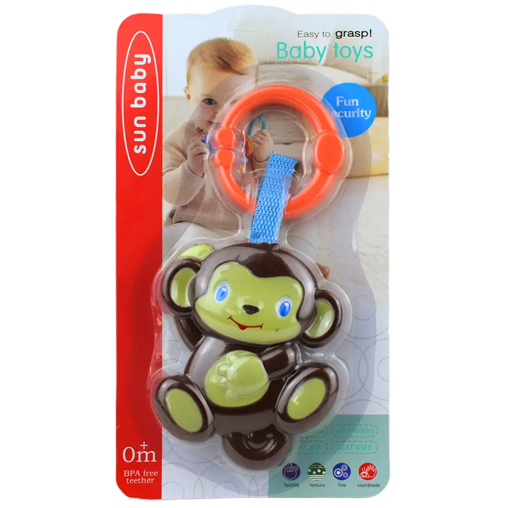 Sun Baby: Fröhlicher Affe BPA-freie Babyrassel kép 4