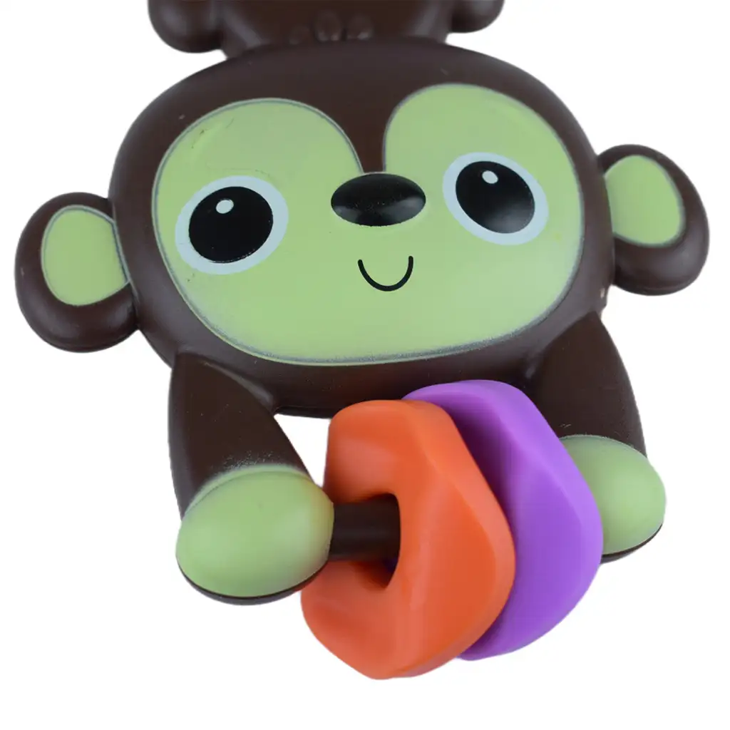 Sun Baby: Fröhlicher brauner Affe BPA-freie Babyrassel kép 3