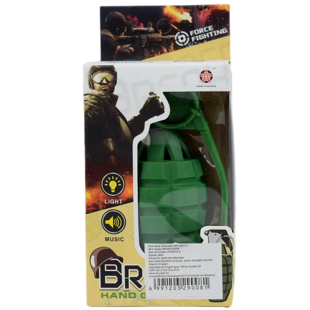 Breah: Spielzeug-Handgranate in Grün mit Licht und Ton, 11 cm kép 5