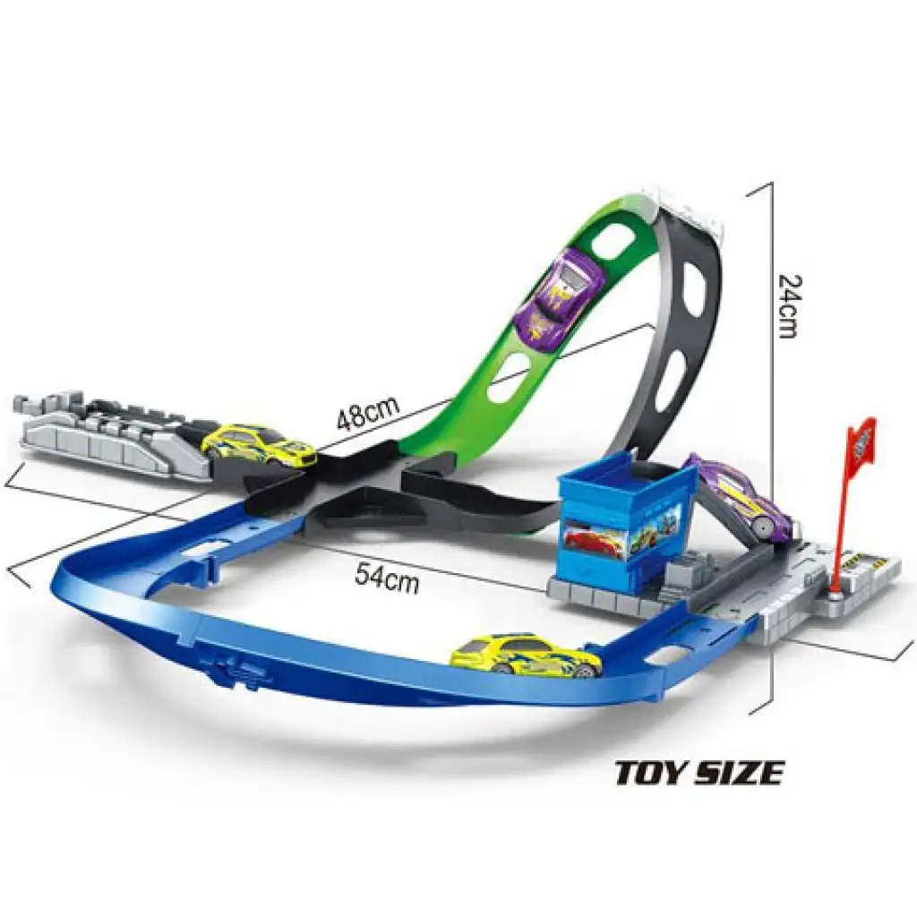 Track Racing Rennstrecke mit Looping und Spielzeugauto kép 2