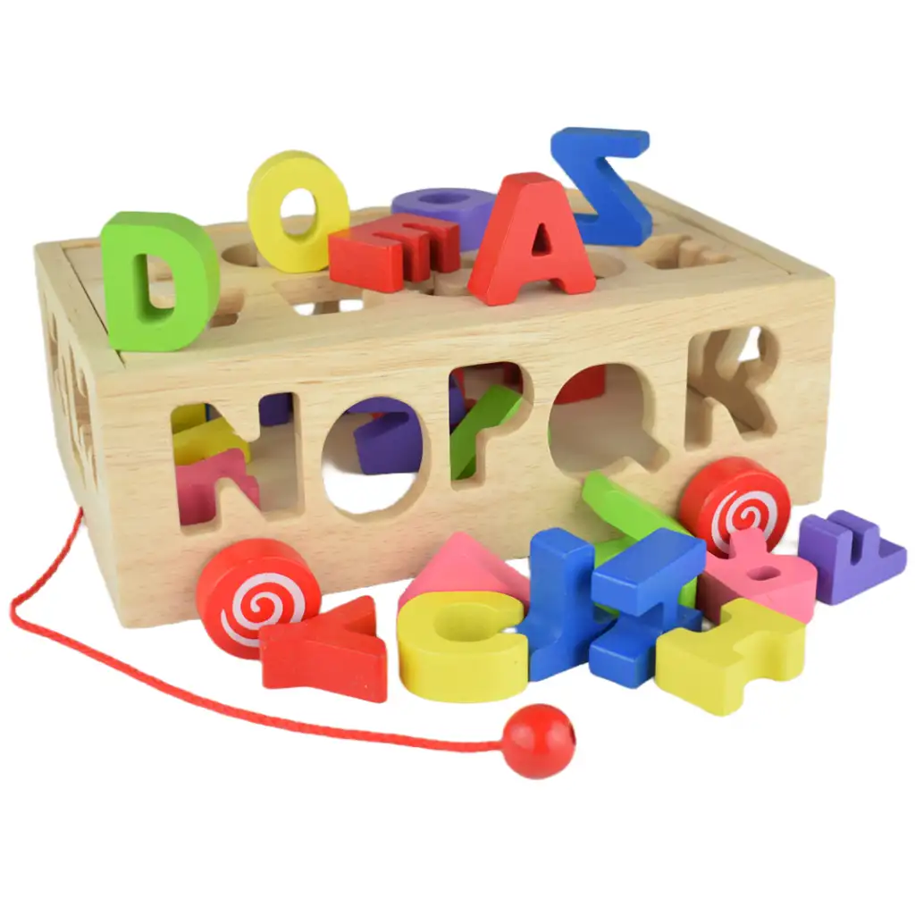 Beilaluna: Holzformsortierwagen mit Buchstaben kép 2