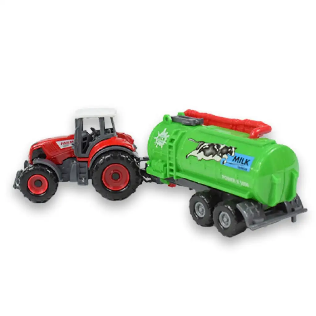 Farm Set: Landwirtschaftlicher Traktor mit Anhänger in vier Varianten 22cm kép 2