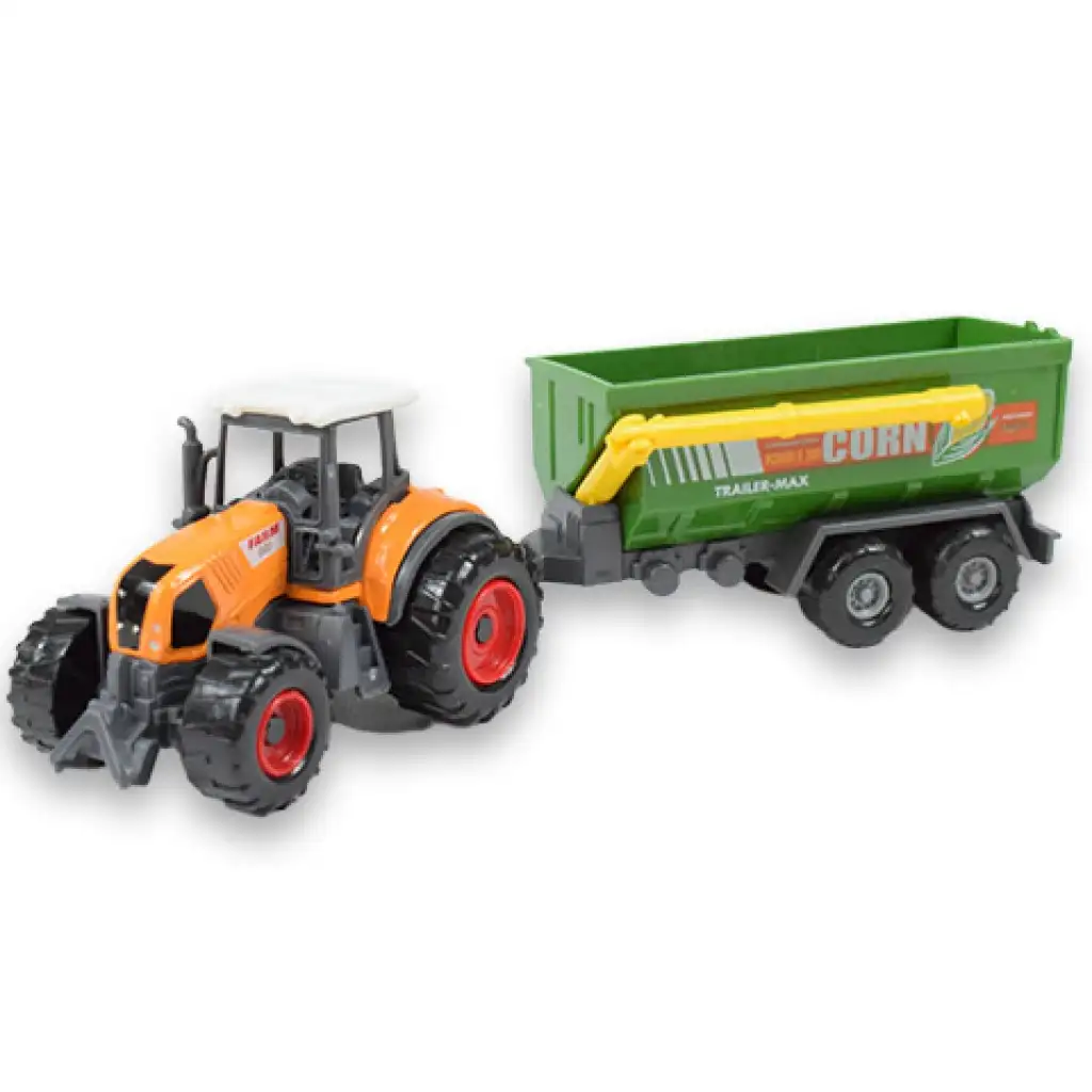 Farm Set: Landwirtschaftlicher Traktor mit Anhänger in vier Varianten 22cm kép 4
