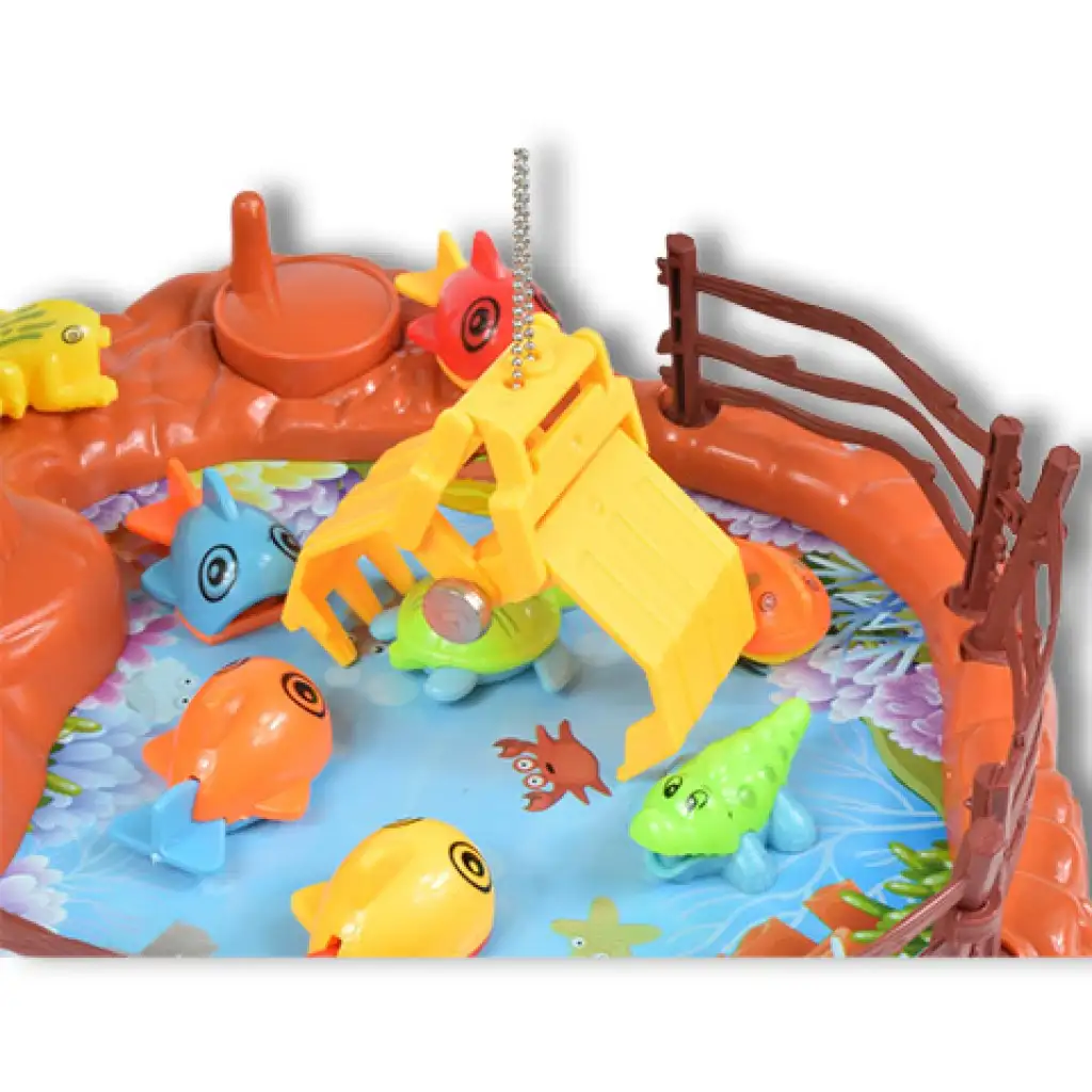 Dino Angelspiel mit Kran und Fischen kép 4