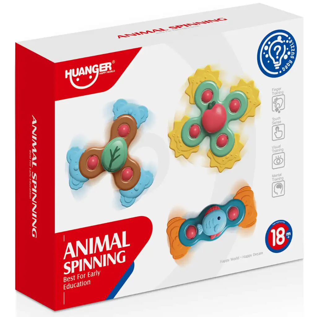 Happy World: Baby Spinner 3er-Set Tierisches Geschicklichkeitsspielzeug kép 5